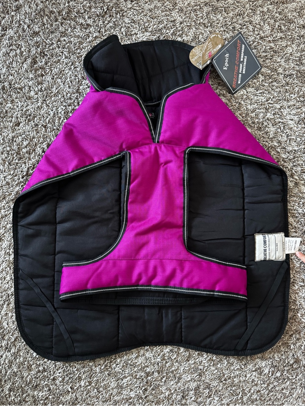 Pink & Black Quilted Dog Vest